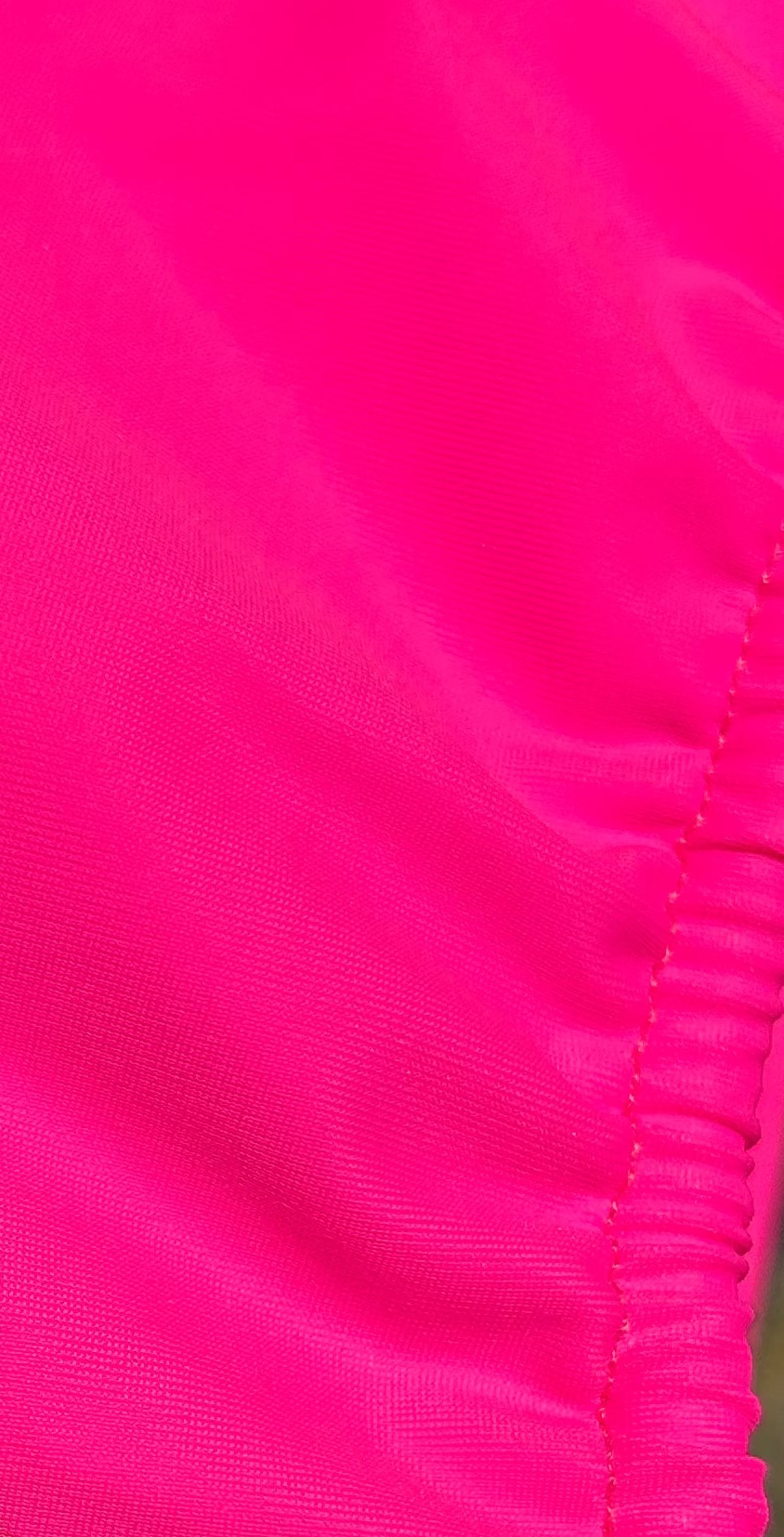 Hot neon pink string recycled eco friendly bathing suit fabric